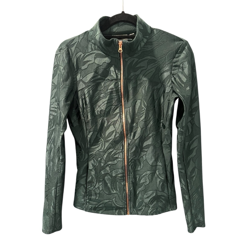 Foray Golf Dark Green Textured Full Zip Jacket Size Small Women's Outdoor Sports